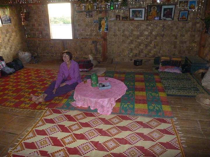 This was where we slept, the main room in a small  village house on trek from Kalaw to Inle Lake.