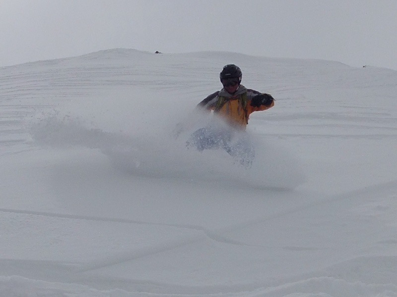 Gary snowboarding.